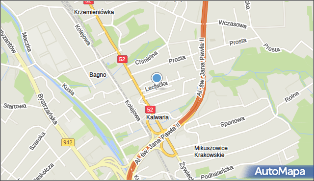 Bielsko-Biała, Gruszowa, mapa Bielsko-Białej