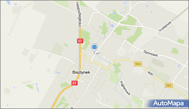 Bisztynek, Grunwaldzka, mapa Bisztynek