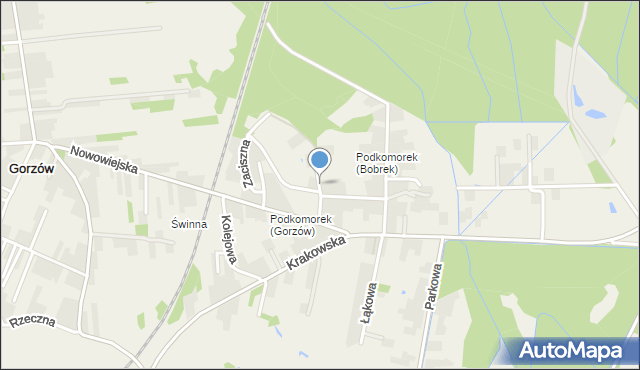 Bobrek gmina Chełmek, Graniczna, mapa Bobrek gmina Chełmek