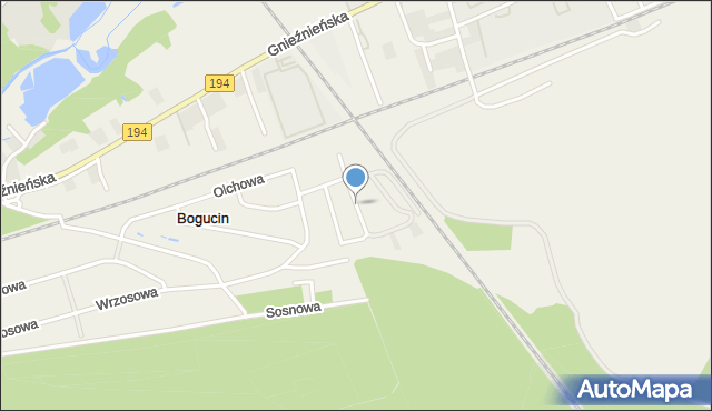 Bogucin gmina Swarzędz, Gruszowa, mapa Bogucin gmina Swarzędz