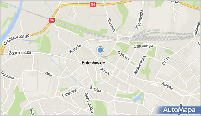 Bolesławiec, Grunwaldzka, mapa Bolesławca