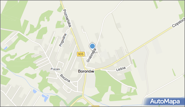 Boronów, Grabińska, mapa Boronów
