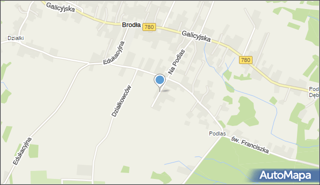 Brodła, Grodzka, mapa Brodła