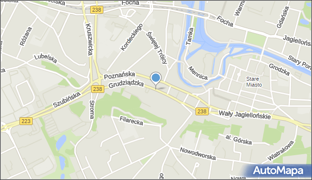 Bydgoszcz, Grudziądzka, mapa Bydgoszczy