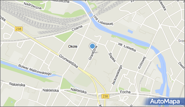 Bydgoszcz, Graniczna, mapa Bydgoszczy