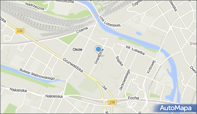 Bydgoszcz, Graniczna, mapa Bydgoszczy