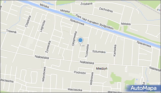 Bydgoszcz, Grajewska, mapa Bydgoszczy