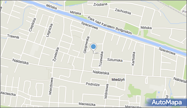 Bydgoszcz, Grajewska, mapa Bydgoszczy