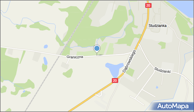 Chociwel powiat stargardzki, Graniczna, mapa Chociwel powiat stargardzki