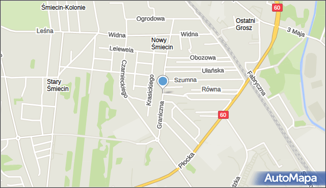 Ciechanów, Graniczna, mapa Ciechanów