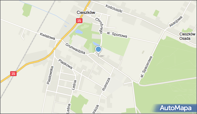 Cieszków, Grunwaldzka, mapa Cieszków