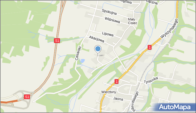 Cisiec, Grzegorzków, mapa Cisiec