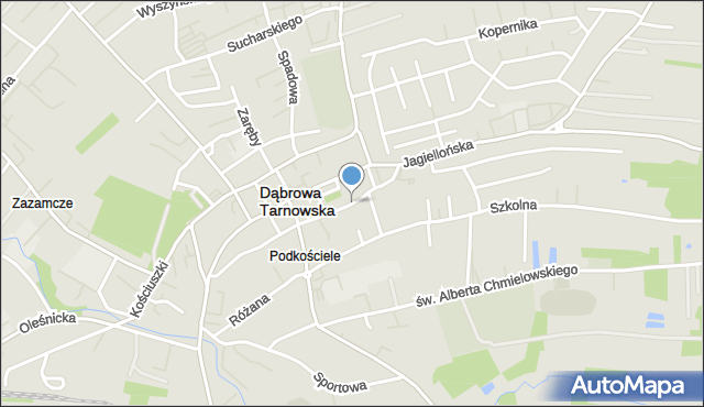 Dąbrowa Tarnowska, Graniczna, mapa Dąbrowa Tarnowska