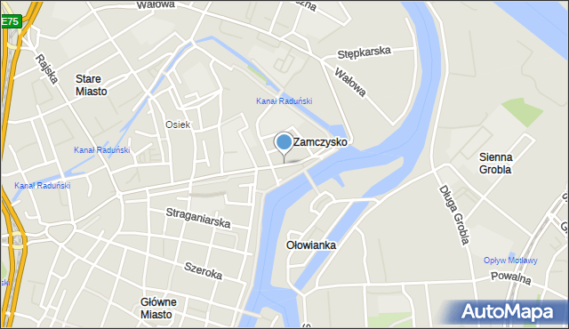 Gdańsk, Grodzka, mapa Gdańska