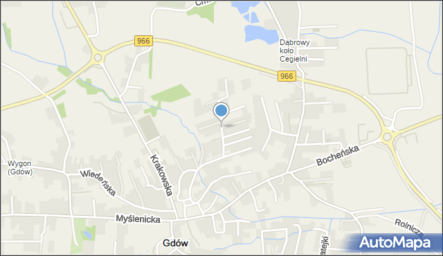 Gdów, Grażyńskiego, mapa Gdów