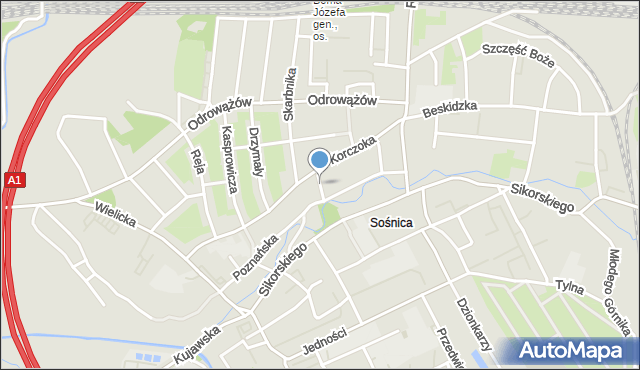 Gliwice, Gromadzka, mapa Gliwic