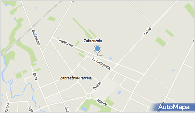 Głowno, Graniczna, mapa Głowno