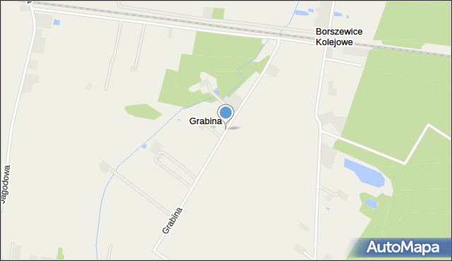 Grabina gmina Łask, Grabina, mapa Grabina gmina Łask