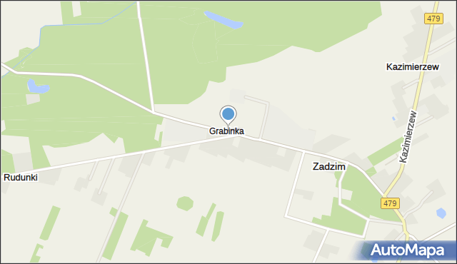 Grabinka gmina Zadzim, Grabinka, mapa Grabinka gmina Zadzim
