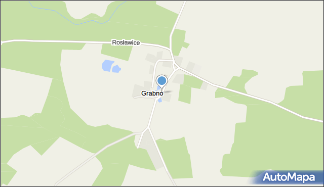 Grabno gmina Ośno Lubuskie, Grabno, mapa Grabno gmina Ośno Lubuskie