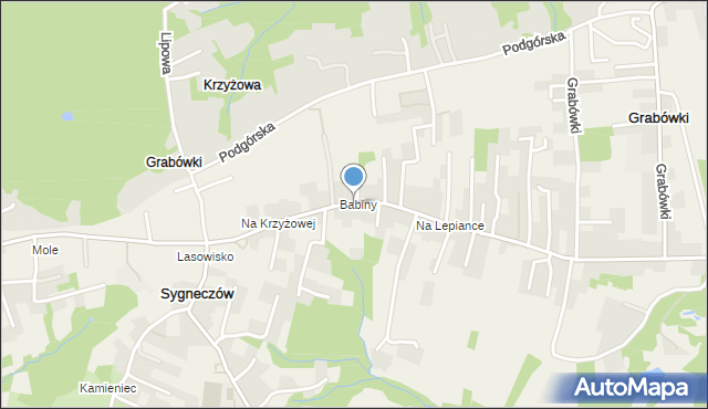 Grabówki gmina Wieliczka, Grabówki, mapa Grabówki gmina Wieliczka