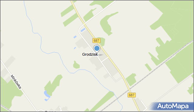 Grodzisk gmina Narewka, Grodzisk, mapa Grodzisk gmina Narewka