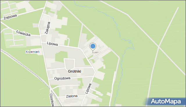 Grotniki gmina Zgierz, Grzybowa, mapa Grotniki gmina Zgierz