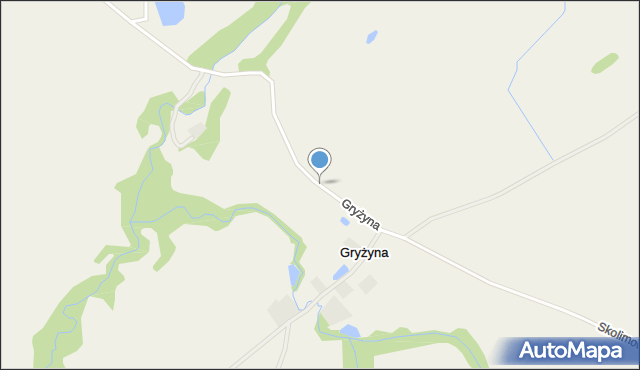 Gryżyna gmina Pasłęk, Gryżyna, mapa Gryżyna gmina Pasłęk