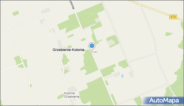 Grzebienie-Kolonia, Grzebienie-Kolonia, mapa Grzebienie-Kolonia