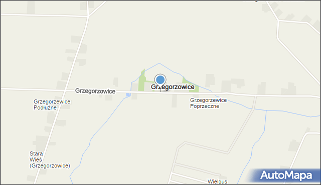 Grzegorzowice gmina Waśniów, Grzegorzowice, mapa Grzegorzowice gmina Waśniów