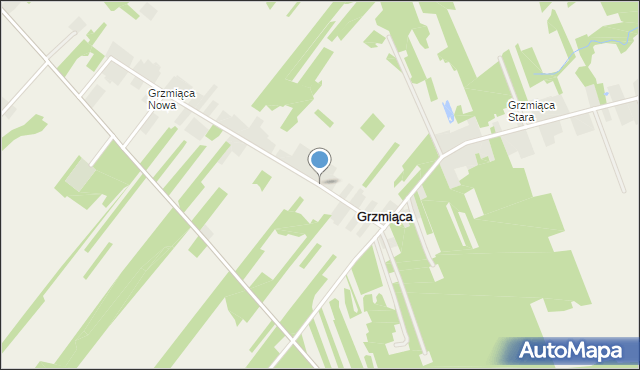 Grzmiąca gmina Brzeziny, Grzmiąca, mapa Grzmiąca gmina Brzeziny