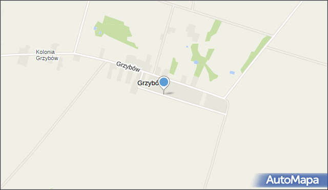 Grzybów gmina Sarnaki, Grzybów, mapa Grzybów gmina Sarnaki