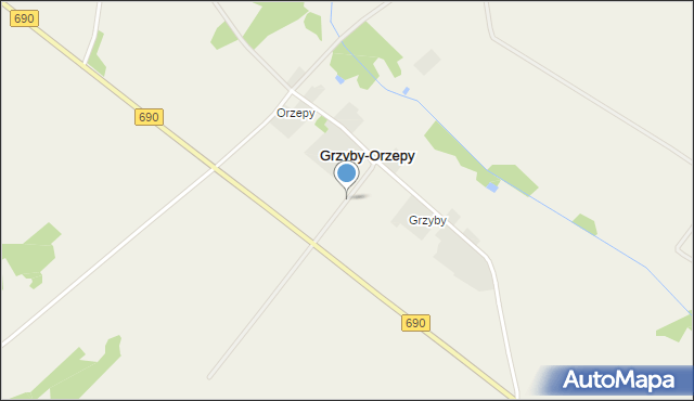 Grzyby-Orzepy, Grzyby-Orzepy, mapa Grzyby-Orzepy