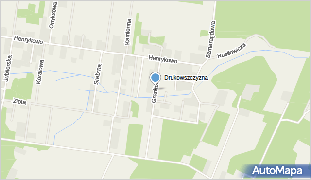 Henrykowo gmina Grabówka, Granitowa, mapa Henrykowo gmina Grabówka