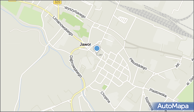 Jawor, Grunwaldzka, mapa Jawor