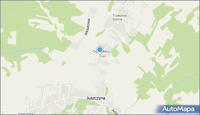 Juszczyna, Graniczna, mapa Juszczyna