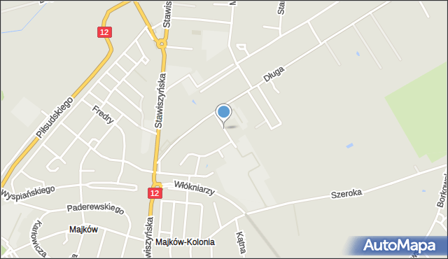 Kalisz, Grzybowa, mapa Kalisza