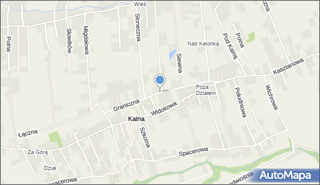 Kalna, Graniczna, mapa Kalna