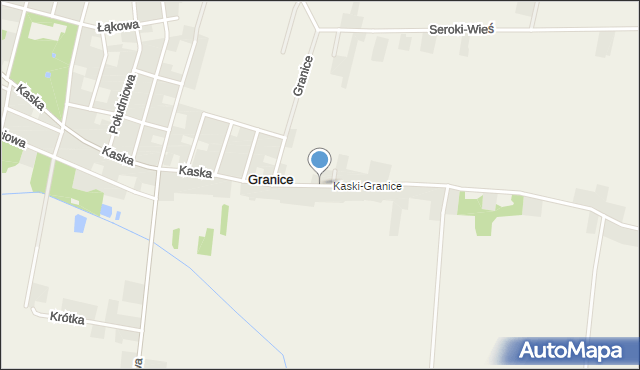 Kaski gmina Baranów, Graniczna, mapa Kaski gmina Baranów