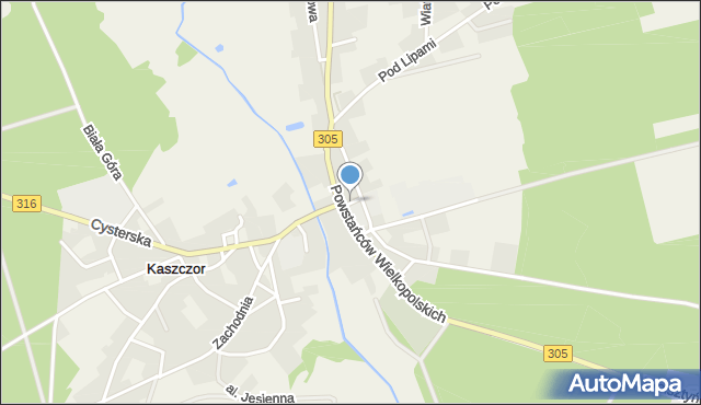 Kaszczor, Grodzisko, mapa Kaszczor