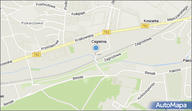 Kielce, Grzybowa, mapa Kielc