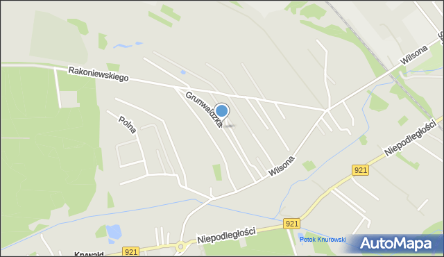 Knurów powiat gliwicki, Grunwaldzka, mapa Knurów powiat gliwicki