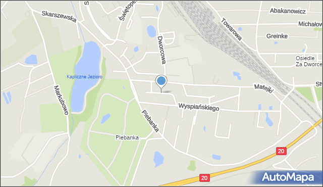 Kościerzyna, Grottgera Artura, mapa Kościerzyna