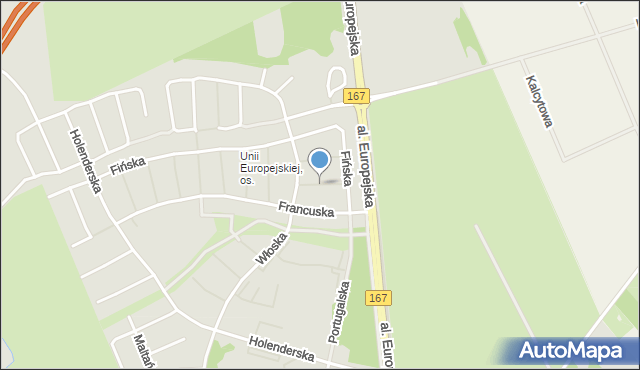 Koszalin, Grecka, mapa Koszalina