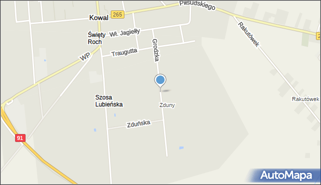 Kowal, Grodzka, mapa Kowal