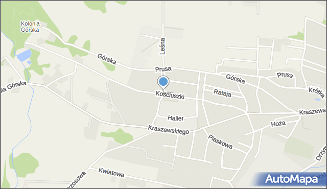 Kożuchów powiat nowosolski, Grota-Roweckiego Stefana, gen., mapa Kożuchów powiat nowosolski