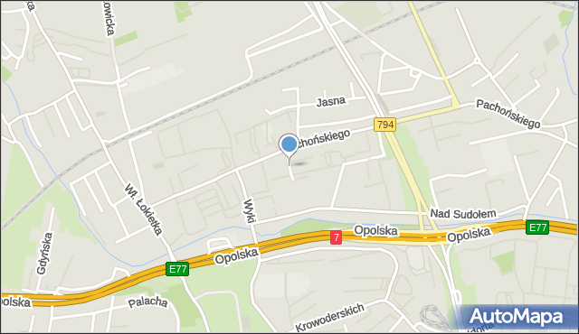 Kraków, Grochowiaka Stanisława, mapa Krakowa