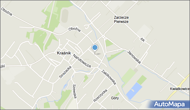 Kraśnik, Grodzka, mapa Kraśnik