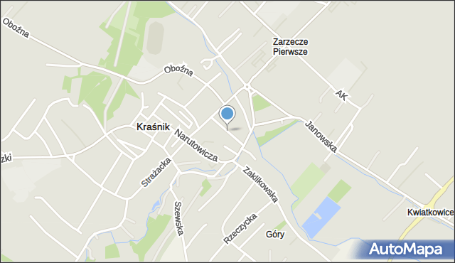 Kraśnik, Grodzka, mapa Kraśnik