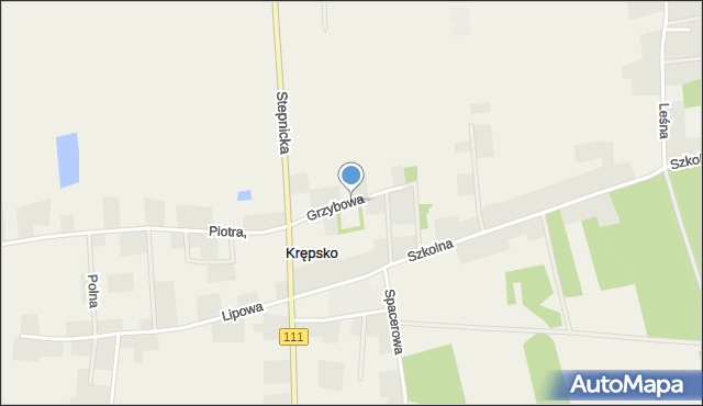 Krępsko gmina Goleniów, Grzybowa, mapa Krępsko gmina Goleniów